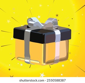 Wrapped Gift Golden yellow Gift Box