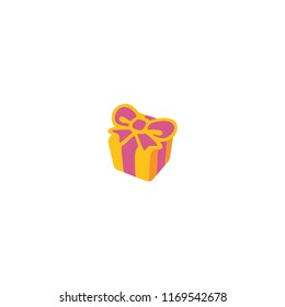 Wrapped Gift Vector Flat Icon