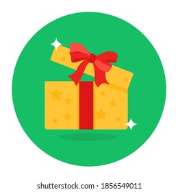Wrapped gift vector style, trendy icon of present 