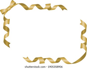 Wrapped Golden Ribbon Frame Background Material Stock Vector (royalty 