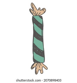 Maßgeschneiderte Skizze zum Zeichnen von Süßigkeiten, handgezeichnet mit Vintage-Doodle