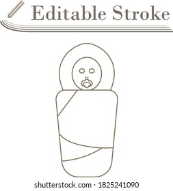 Wrapped Infand Icon. Editable Stroke Simple Design. Vector Illustration.