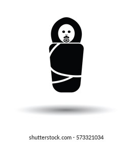Wrapped infant ico. White background with shadow design. Vector illustration.