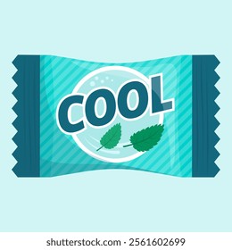 Wrapped mint flavor candy as metaphor for coolness: feelings, moods and emotions concept