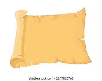 Wrapped papyrus sheet. Egypt scripture, cartoon vector illustration isolated on white background
