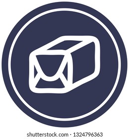 símbolo de icono circular de paquete envuelto