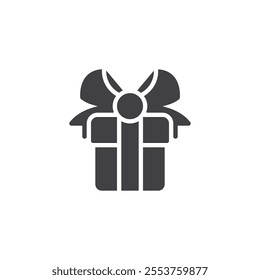 Wrapped present with ribbon vector icon. filled flat sign for mobile concept and web design. Gift Box glyph icon. Symbol, logo illustration. Vector graphics