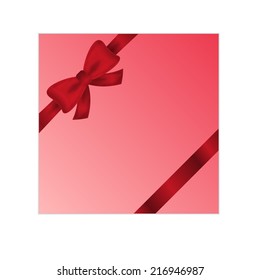 wrapped red gift or gift card with red ribbon on white background