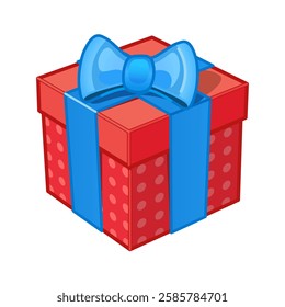 Wrapped red gift emoji with a blue bow