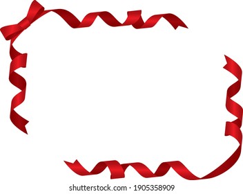 Wrapped red ribbon frame background material