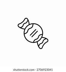 umwickelte runde Süßigkeiten Symbol Vektor
