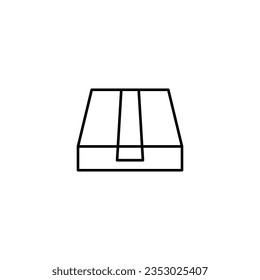 Wrapped Small Box Minimalistic Outline Icon for Shops and Stores. Perfect for web sites, books, stores, shops. Editable stroke in minimalistic outline style