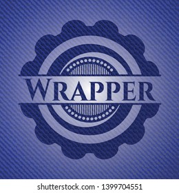 Wrapper badge with denim texture. Vector Illustration. Detailed.