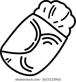 Wrapper of cute kebab doodle icon illustration. Typical of middle east food cuisine