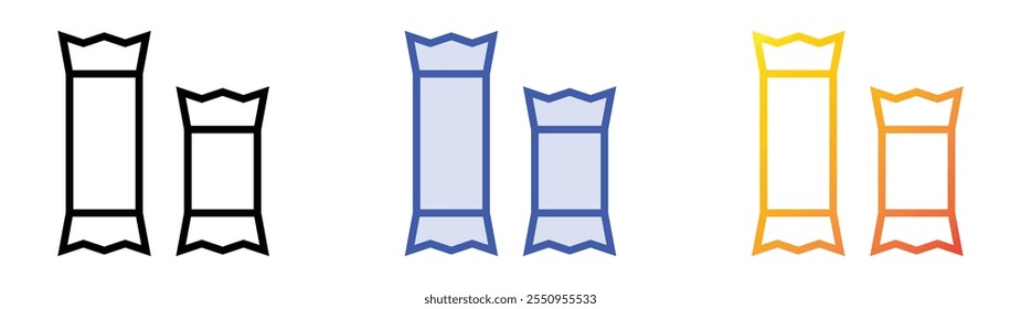 wrapper icon. Linear, Blue Fill and Gradient Style Design Isolated On White Background