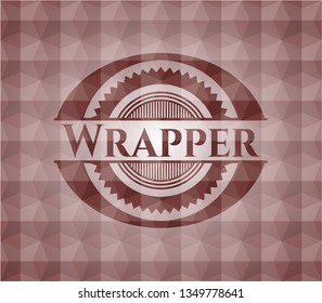Wrapper red geometric pattern emblem. Seamless.