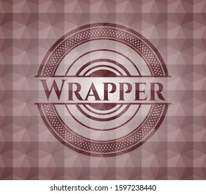Wrapper red seamless polygonal badge.