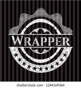 Wrapper silvery shiny badge