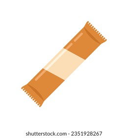 Wrapper snack bar icon flat vector. Chocolate food. Sweet pack isolated