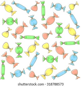 wrappers candy hand drawn pattern