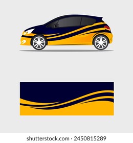 wrappign car decal blue luxury flame creative concept