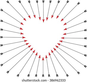 Wrapping the arrows around a heart path