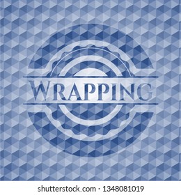 Wrapping blue hexagon emblem.