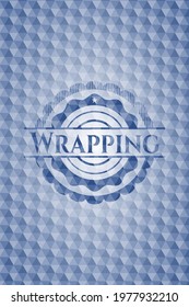 Wrapping blue polygonal emblem. Vector Illustration. Detailed. 
