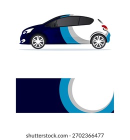 Diseño de círculo azul de la etiqueta del coche