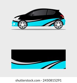 Vector de concepto creativo de la onda azul de la etiqueta engomada del coche