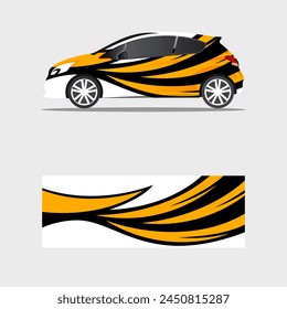 Vector de diseño ondulado de flama de calcomanía de coche envolvente