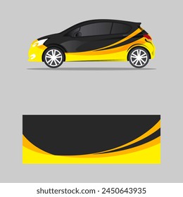 Vector de diseño de onda de calcomanía de coche envolvente