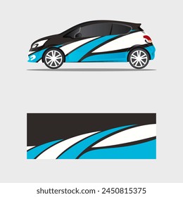 wrapping car decal wavy design vector