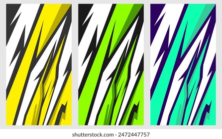 Vector ondulado de diseño de la etiqueta engomada del coche