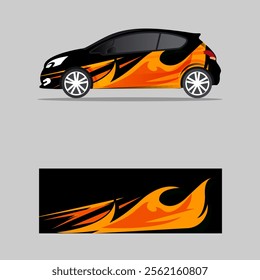 wrapping car racing flame burn abstract background template