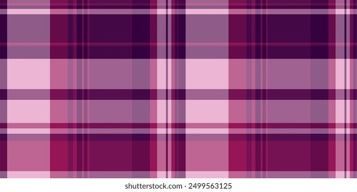 Wrapping fabric texture vector, customize pattern background check. Curtain textile plaid tartan seamless in pink and magenta colors palette.