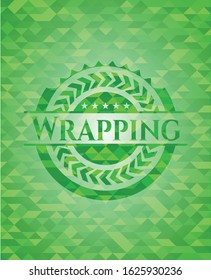 Wrapping green emblem. Mosaic background. Vector Illustration. Detailed.