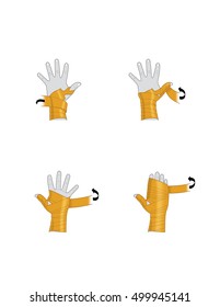 Wrapping hands before putting on boxing gloves