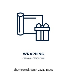 wrapping icon from food collection. Thin linear wrapping, collection, decoration outline icon isolated on white background. Line vector wrapping sign, symbol for web and mobile