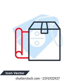 wrapping icon logo vector illustration. Gift wrapping emblem symbol template for graphic and web design collection