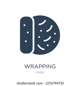 wrapping icon vector on white background, wrapping trendy filled icons from Food collection, wrapping vector illustration