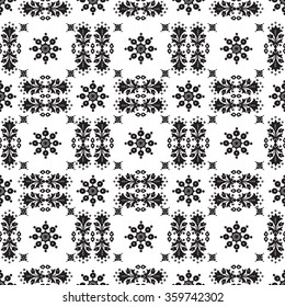 Wrapping leaves wallpaper decoration square oriental floral white tiles flower marble line vector handcraft black traditional repeat fabric abstract trend ornamental wall decorative retro frame 