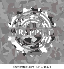 Wrapping on grey camouflage texture