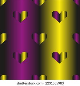 Wrapping paper with 3d hearts. Gradient background with style heart. Wallpaper and fabric print. Valentines day concept.