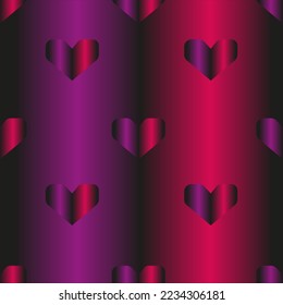 Envuelto papel con corazones 3d. Fondo degradado con estilo corazón. Papel de escritorio e impresión de tela. Concepto de San Valentín.