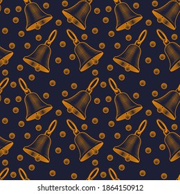 Wrapping paper for christmas gift. Сhristmas bell. Christmas seamless pattern. Vector illustration