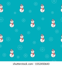 Wrapping paper - Christmas seamless pattern of snowman and snowman for vector graphic design