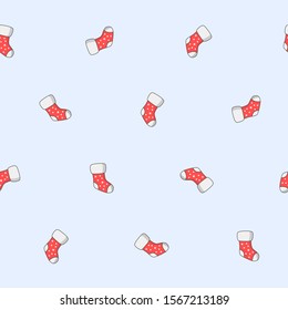 Wrapping paper - Christmas seamless pattern of socks for vector graphic design