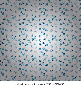 Wrapping paper. Cute birthday background on white, blue and neutral. Sweets background design. Cupcake seamless pattern. Vector illustration.