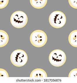 Wrapping paper design. Baking pattern seamless. Gray background. Halloween.